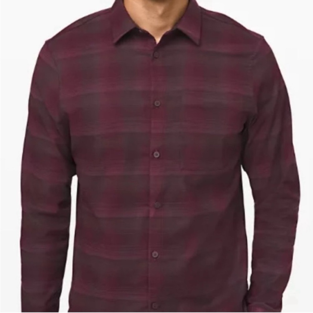Lululemon Plaid Flannel Shirt Large Burgundy/Purple